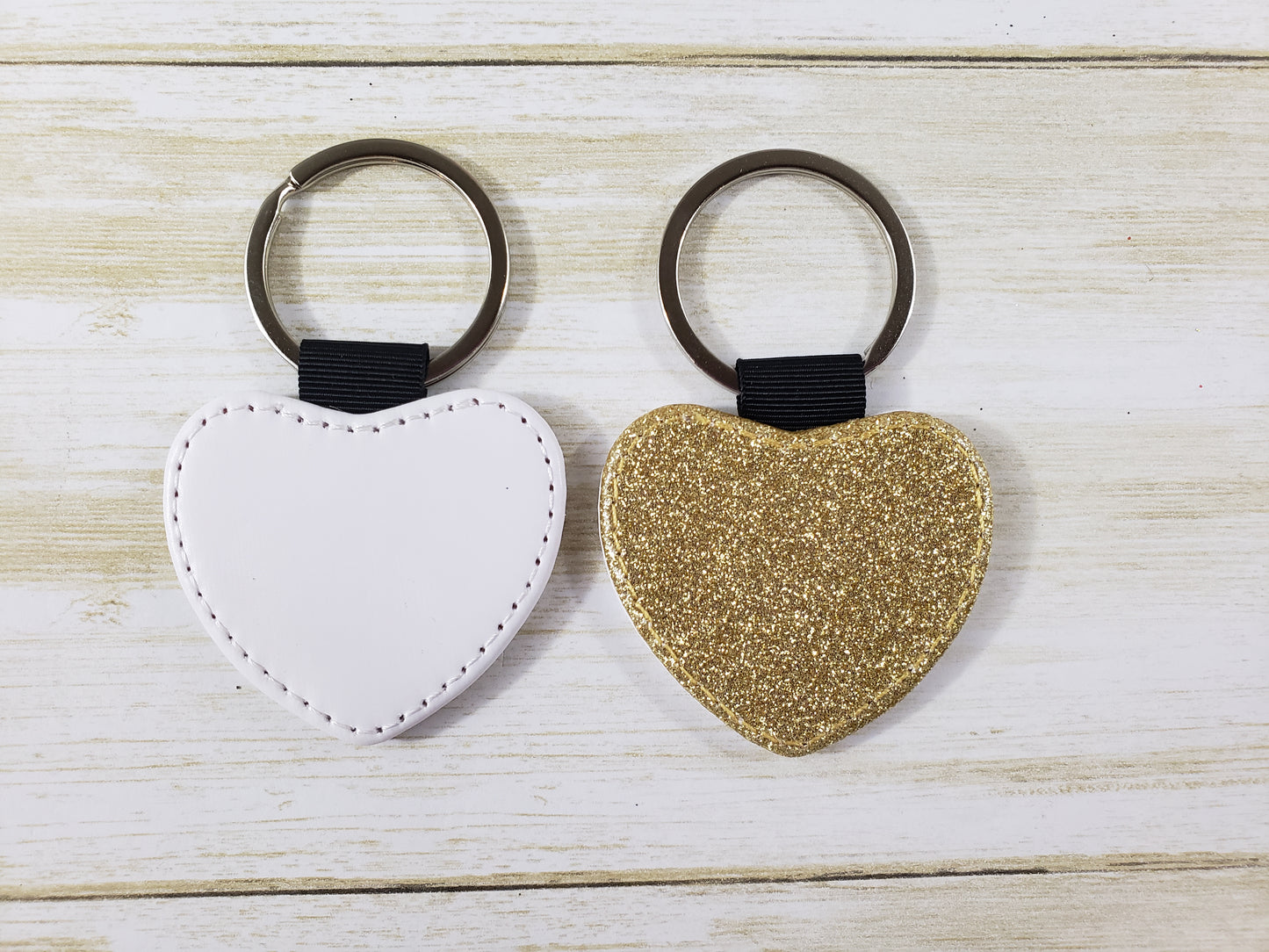 Sublimation Blank - Faux Leather Glitter Keychain - Multiple Shapes and Colors Available