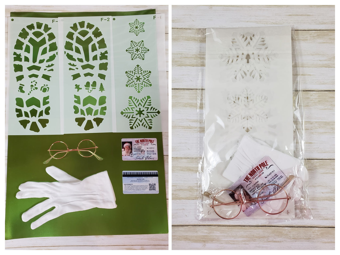Large Santa Kit with Stencils, Wire Frames, Glove, and Santa License