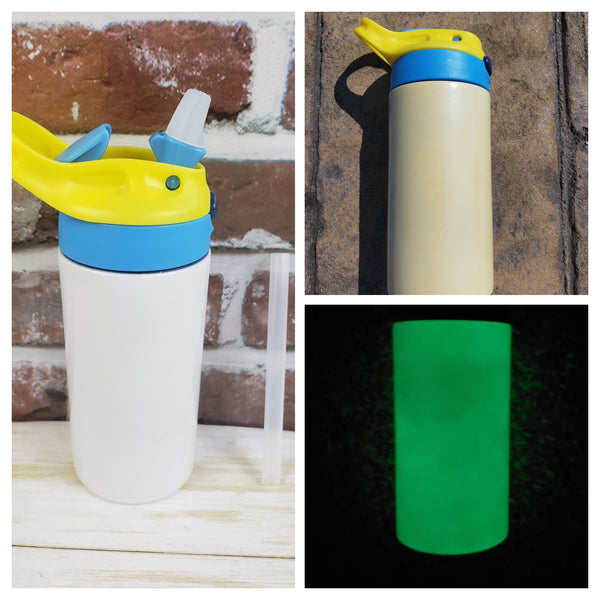 Sublimation Blank - UV / glow in the dark 12 oz Flip Top Kid's Tumbler/Water Bottle